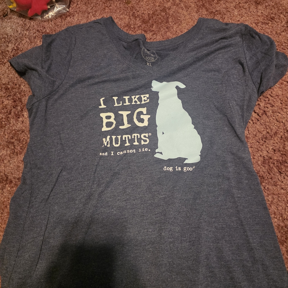Blue Graphic Tee with Dog Print